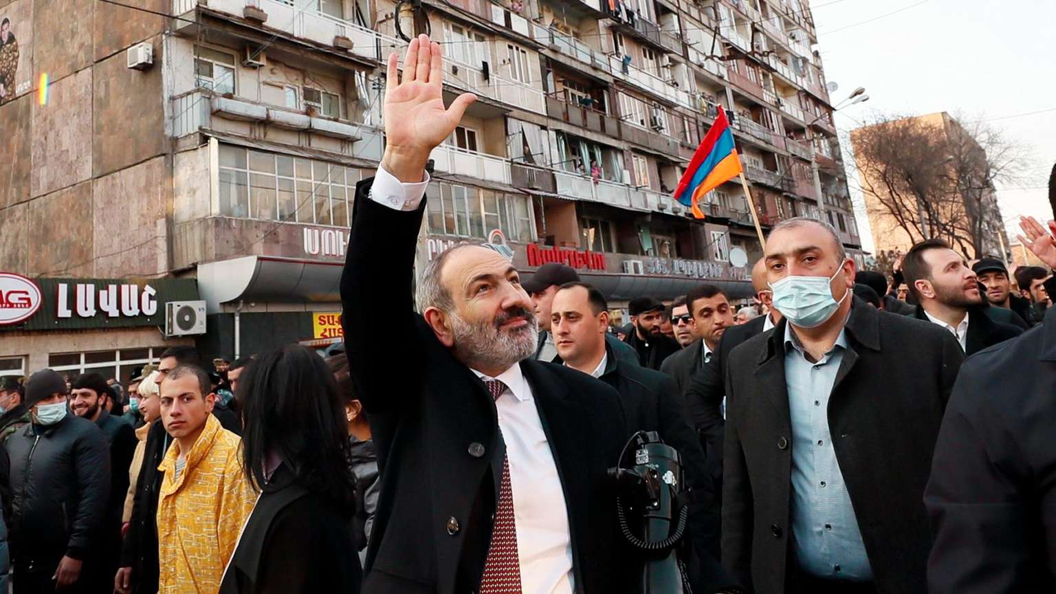 Премьер-министр Никол Пашинян на митинге в Ереване. © Тигран Меграбян / PAN Photo / AP / dp
